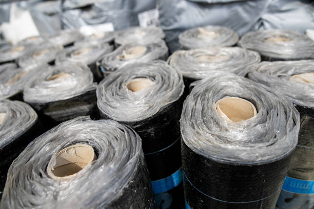 istock Close-up rubber sealing strips for waterproof doors. A pile of rubber twisted into rolls. 1415129140