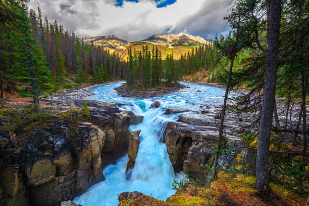 istock Sunwapta Falls in autumn, Jasper National Park, Canada 1415135029