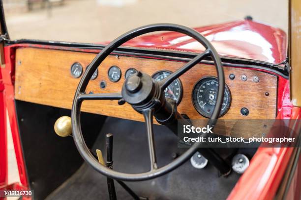Old Retro Car Interior Stock Photo - Download Image Now - Ancient, Car, Antique