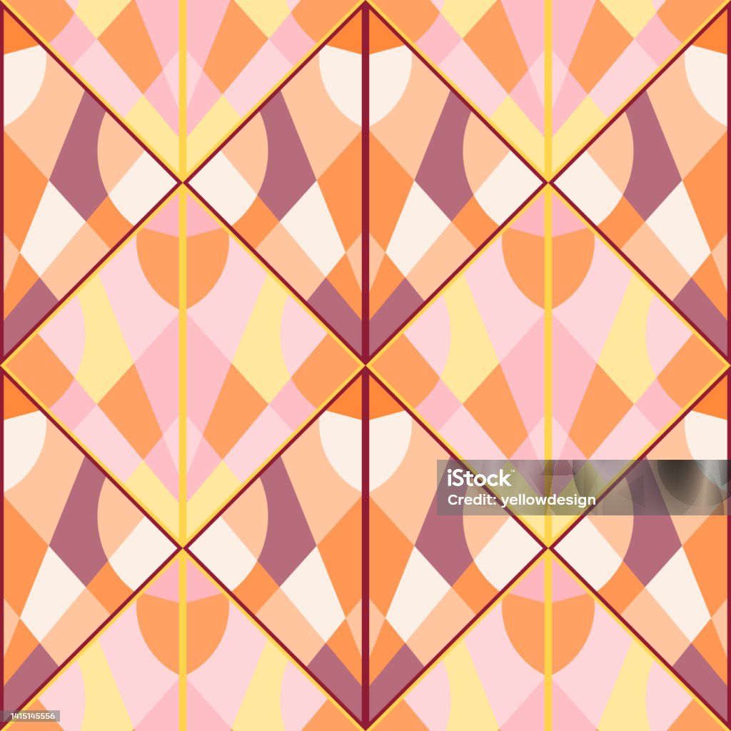 Decorative Triangular Pattern Vintage Mosaic Seamless Pattern Decorative Triangle Shapes Endless ...
