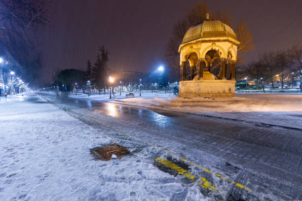 istock Sultanahmet Square Winter and night, Hagia Sophia Mosque and Blue Mosque 1415149882
