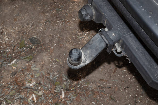 Car hitch for attaching a trailer and towing. Drawbar hitch with tow hook.