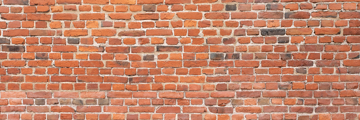 Red brick wall panoramic texture background