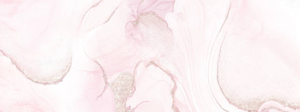 istock Abstract fluid art with pink alcohol ink technique and glitter splash 1415165005