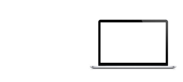 3D Render Laptop Mockup With Blank White Screen