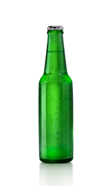 istock Beer bottle with water drops on a white background. 3d render 1415172069