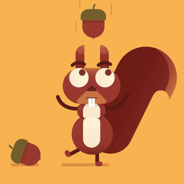 ilustrações, clipart, desenhos animados e ícones de ícone de desenho animado esquilo. animal da floresta. - squirrel softness wildlife horizontal