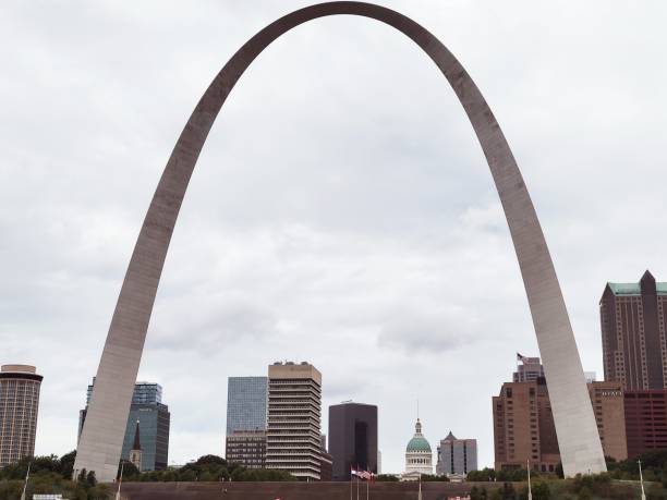 A unique view of the St. Louis arch