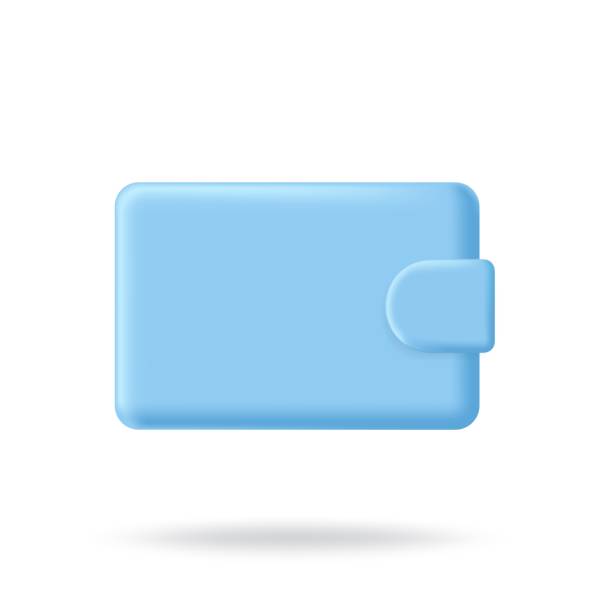 istock Purse money wallet 3d icon. Creative financial blue wallet isolated on white. Vector pocket illustration 1415177238