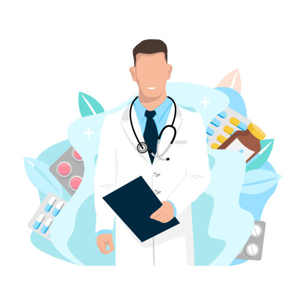 ilustrações, clipart, desenhos animados e ícones de amigável médico - medical occupation flash