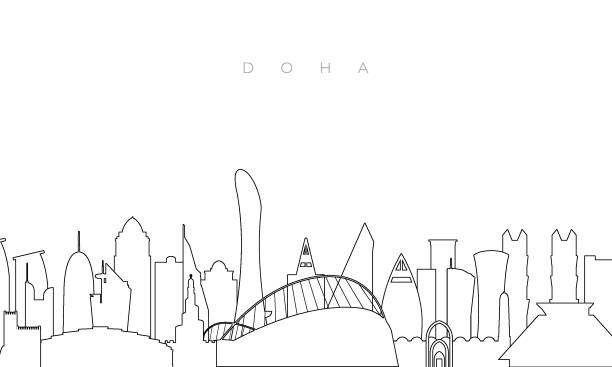 illustrations, cliparts, dessins animés et icônes de doha 01-6 (noir) - illustrations de doha