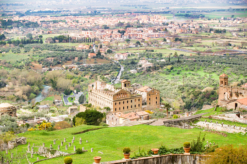 Rome, Italy - 4 April 2015:  View across Rome on a cloudy, overcast day with Il Vittoriano in the background.  Scenes from Rome, Italy, at Easter time.