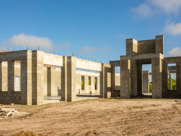 Concrete shell of house under construction in Florida
