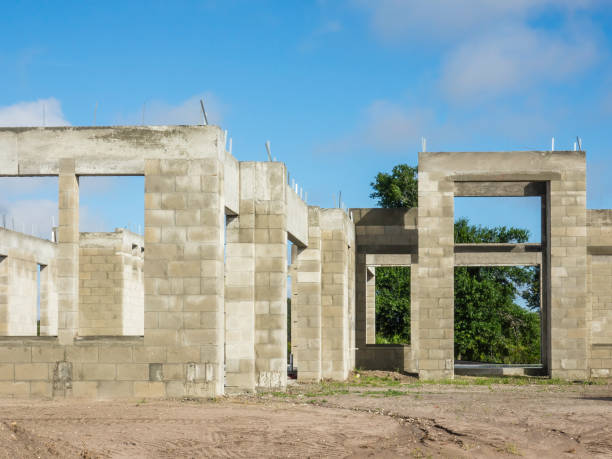 istock Concrete shell of single-family house under construction 1415185551