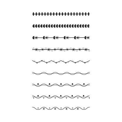Text Divide Doodle Text Dividers Hand Drawn Divide Vector Line Set Stock ...