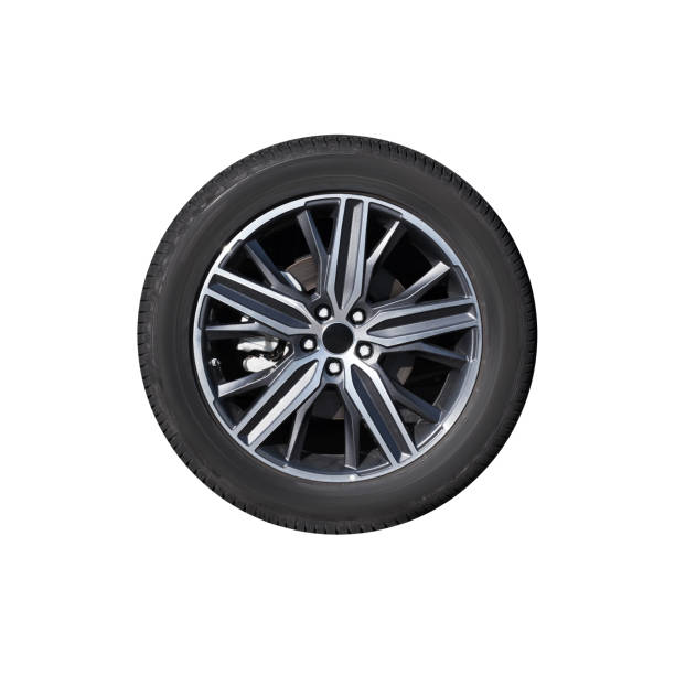 istock Brand new car wheel isolated on white 1415186680