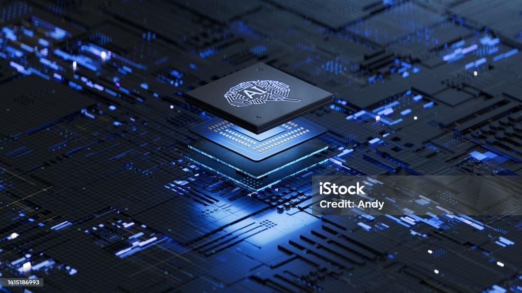 AI,Circuit board AI, Artificial Intelligence concept,3d rendering,conceptual image.3d background Artificial Intelligence Stock Photo