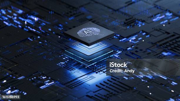 Aicircuit Board Stock Photo - Download Image Now - Artificial Intelligence, Computer Chip, Technology