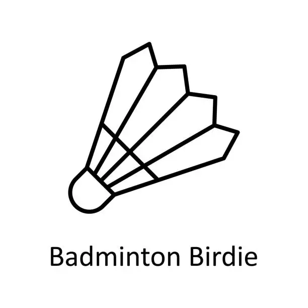 Vector illustration of Badminton Birdie vector outline Icon Design illustration. Sports And Awards Symbol on White background EPS 10 File