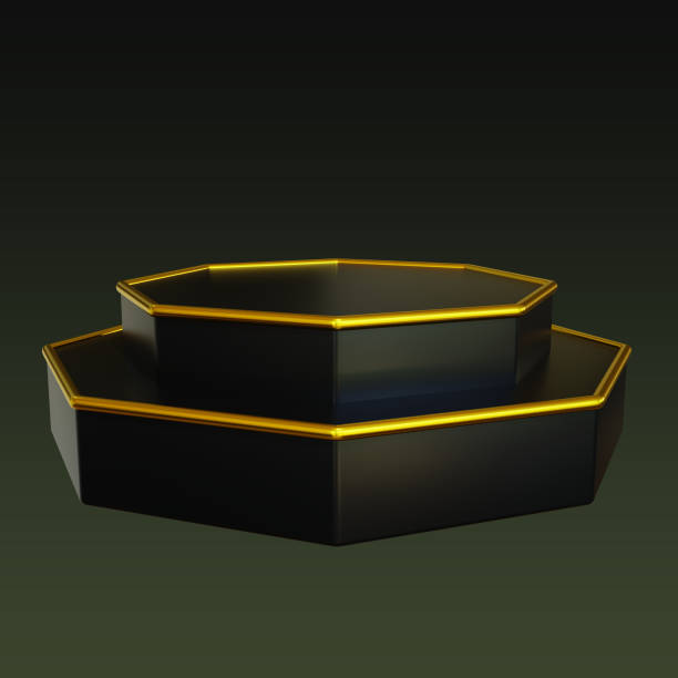 istock Luxury Black and Gold 3D Podium 1415192852