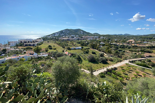 Hill view of the Santa Eularia town in Ibiza