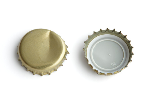 Metal bottle cap isolated on white background