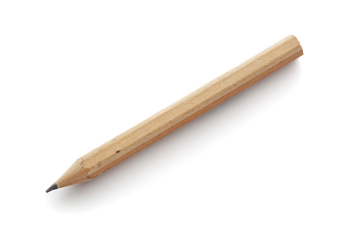 Wooden pencil on a white background