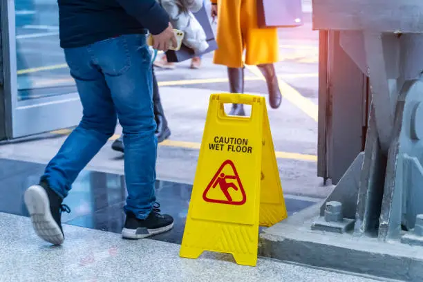 Caution wet floor