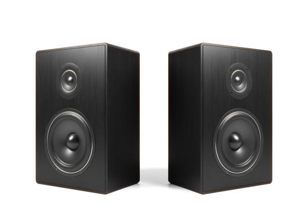 Sound Speakers on White Background Sound Speakers on White Background subwoofer photos stock pictures, royalty-free photos & images