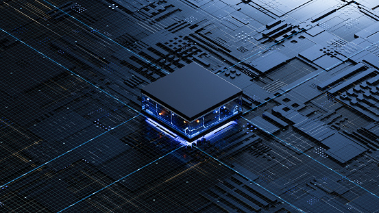Central Computer Processors CPU concept. 3d rendering,conceptual image.