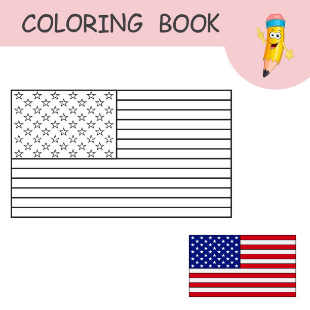 Bandera Para Colorear - Banco de fotos e imágenes de stock - iStock
