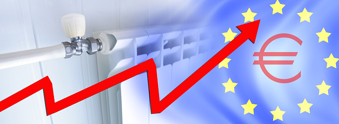 stock market down and european flag
