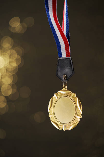 istock gols color medal with copy space 1415203539