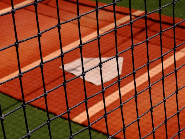 istock Baseball Practice Area with Home Plate Warm Up Pitching 1415204775