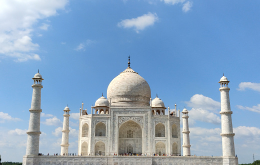 Taj Mahal Agra Front View - World Famous Tourist Place in India