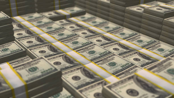 istock Bundles of 100 Dollar Bills, finance concept. 3D Rendering. 1415209791