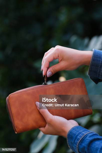Leather Wallet Stock Photo - Download Image Now - Wallet, Human Hand, Luxury