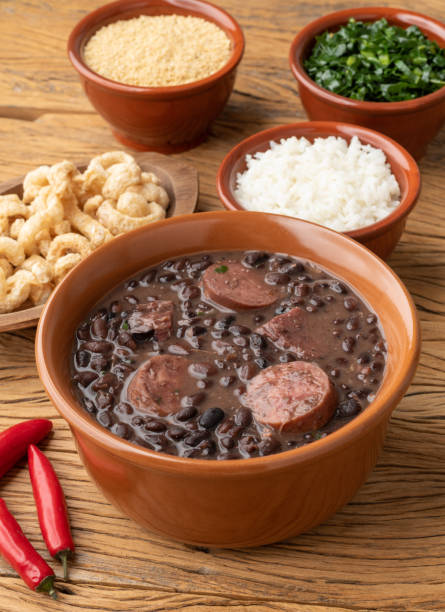istock Typical brazilian feijoada with rice, kale, farofa and cracklings 1415215688
