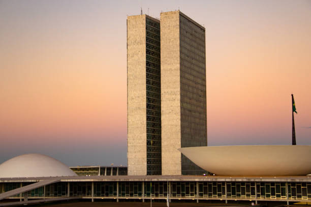 national congress of brasilia. - national congress building imagens e fotografias de stock