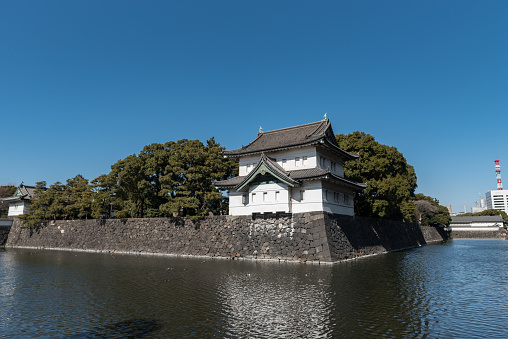 Tokyo, Japan - February 18, 2018: Tokyo Imperial Palace in Tokyo, Japan. Located in Chiyoda ward of Tokyo