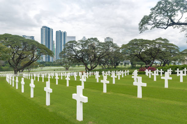 The American Battle Monuments Commission. Manila American Cemetery and Memorial. Landscape Manila, Philippines - February 03, 2018: The American Battle Monuments Commission. Manila American Cemetery and Memorial. Landscape taguig stock pictures, royalty-free photos & images
