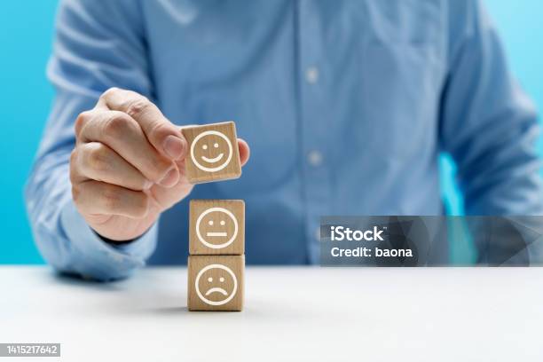 Wooden Cubes With Happy Face Stock Photo - Download Image Now - Adulation, Business, Cube Shape