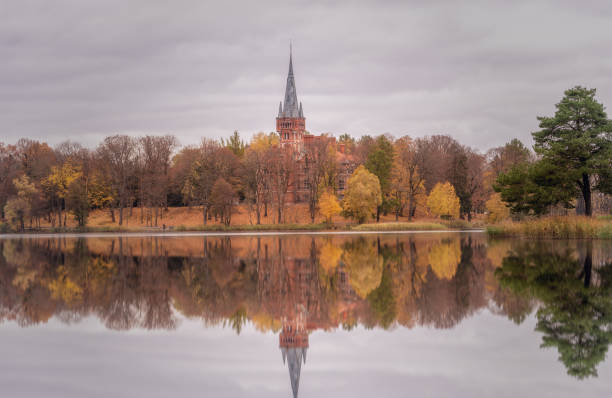 Lentvaris, Lithuania - November 01, 2020: Palace of Tyszkiewicz in Lentvaris, Lithuania