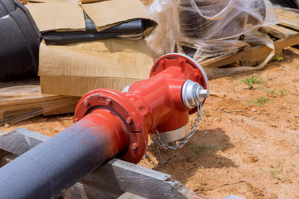 istock As part of the construction site preparation, a fire hydrant is set up for installation 1415221426