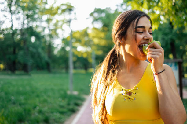 istock Green apple boosts energy after a hard workout! 1415221549