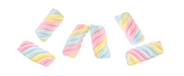 istock Colorful marshmallows candy isolated on white 1415225168