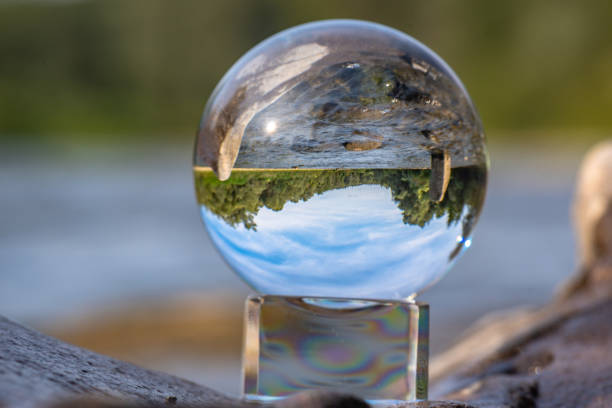 istock Landscape of a mountain river in a crystal ball 1415226621