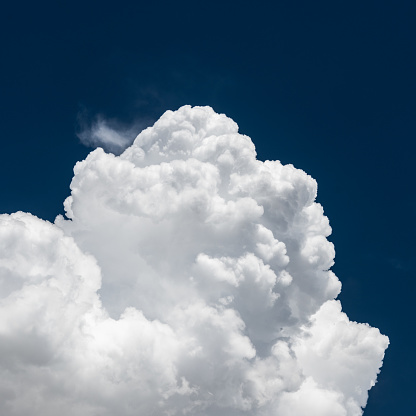 Billowing Cloud Over Navy Sky Develops During Afternoon in Colorado