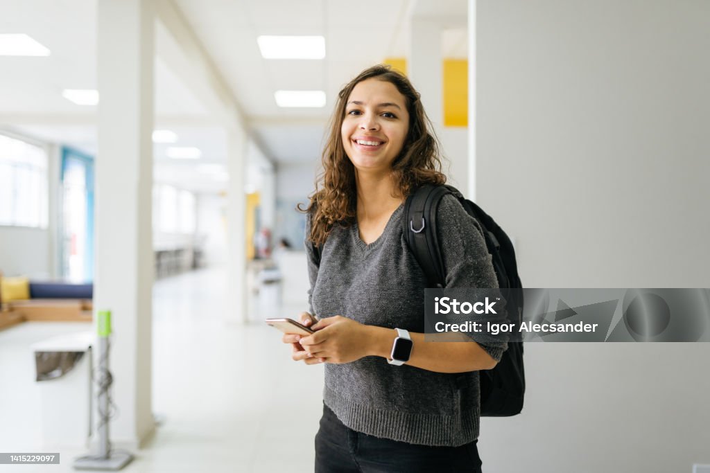Portrait of a smiling college student Student Stock Photo