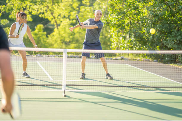 istock Adult Pickleball Match 1415237689